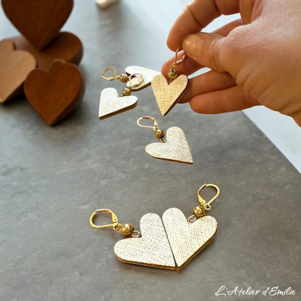 Boucles Coeur cuir – Image 2