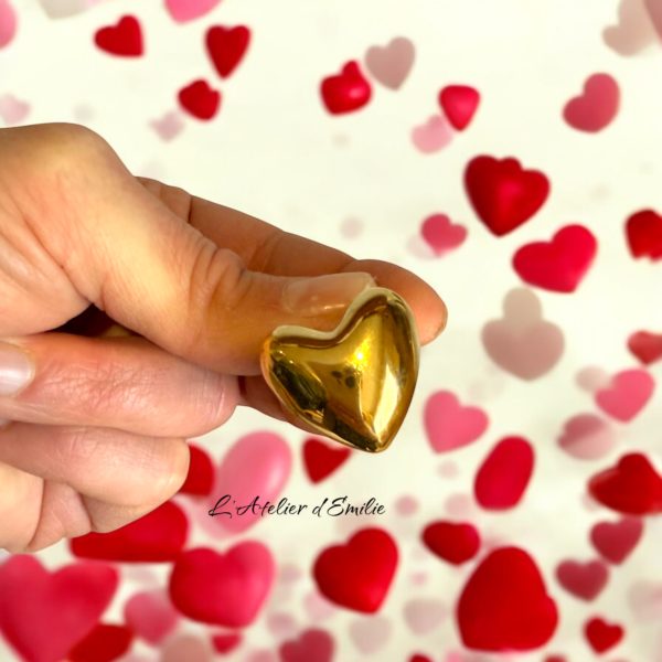 Bague coeur bombé – Image 2