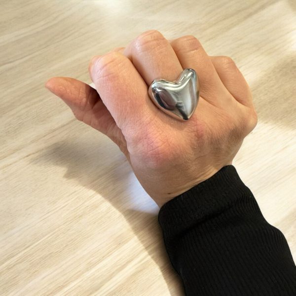 Bague coeur bombé – Image 5
