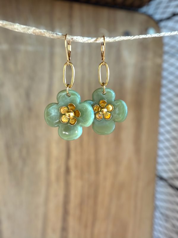 Boucles Hellébore olive – Image 2