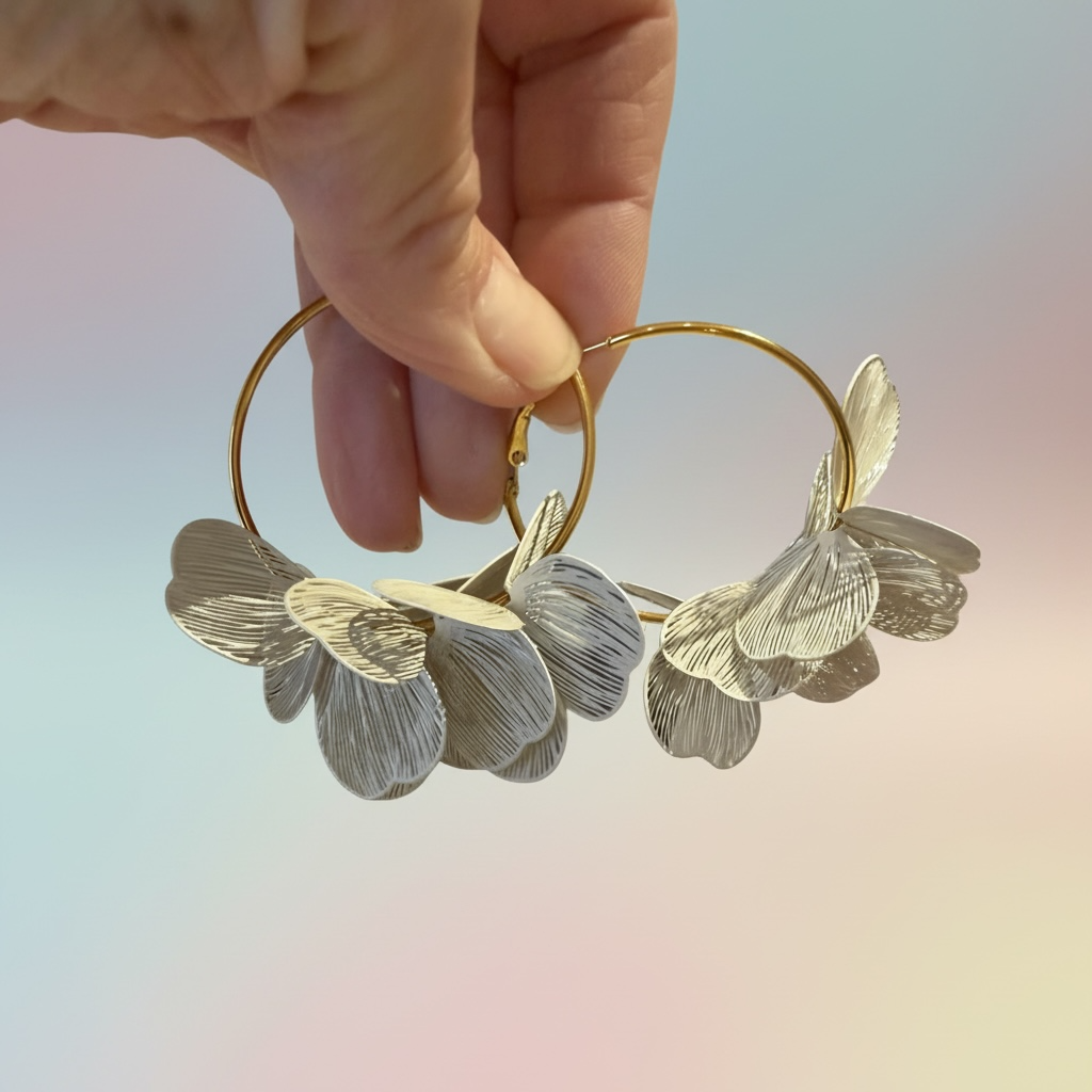 Créoles XL pétales – Image 2